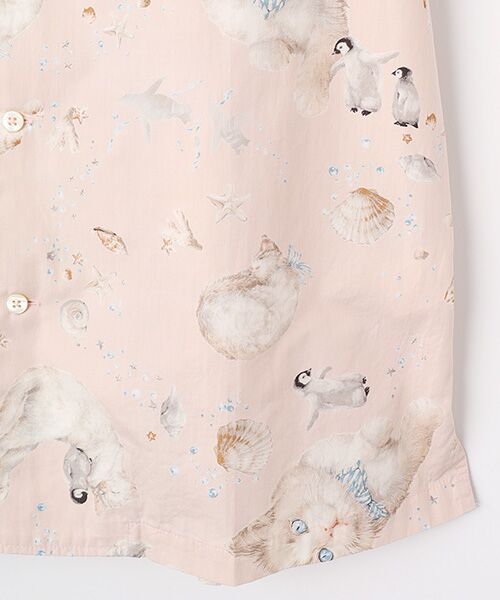 PINK HOUSE / ピンクハウス シャツ・ブラウス | さざ波とねこプリントシャツブラウス | 詳細4
