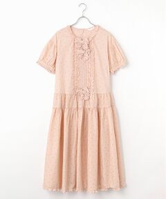 極美品*ピンクハウス ワンピース 花籠 ロング リボン シアー 大きいサイズ PINK HOUSE - ピンクハウス ピンク ロングワンピース レース