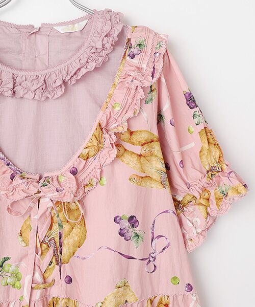 PINK HOUSE / ピンクハウス ロング・マキシ丈ワンピース | クマ葡萄プリントミディワンピース | 詳細4