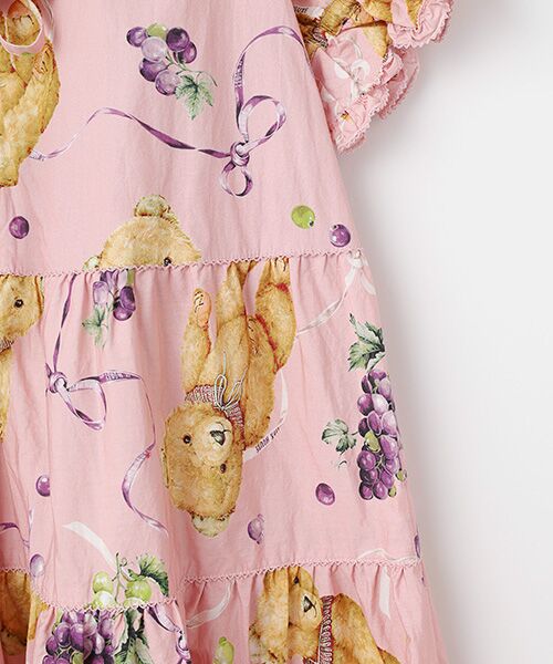 PINK HOUSE / ピンクハウス ロング・マキシ丈ワンピース | クマ葡萄プリントミディワンピース | 詳細5