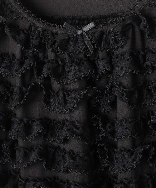 PINK HOUSE / ピンクハウス ロング・マキシ丈ワンピース | フロッキードットチュールフリル使いローンワンピース | 詳細1