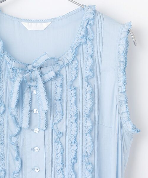 PINK HOUSE / ピンクハウス ロング・マキシ丈ワンピース | サッシュベルト付きローンフリルワンピース | 詳細3