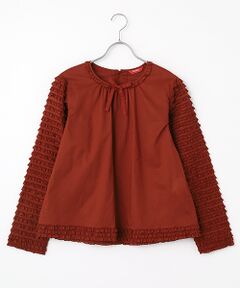 ❁ピンクハウス❁襟付きブラウス　半袖トップス　赤　レッド　シンプル　ピコフリル セール】 フリル衿付きローンブラウス （シャツ・ブラウス