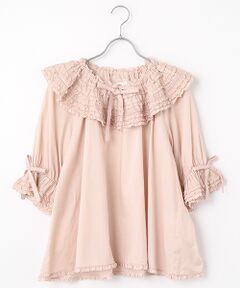 CRANK ブラウス シャツ トップス ピンク ☆CRANK☆PINTUCK LACE COLLAR BLOUSE_PINK☆正規品/直送料込