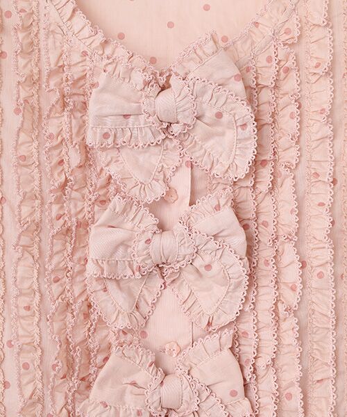 水玉プリントノースリーブブラウス （シャツ・ブラウス）｜PINK