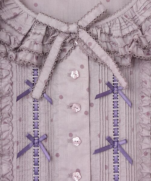 PINK HOUSE / ピンクハウス シャツ・ブラウス | 水玉プリントフリルブラウス | 詳細6