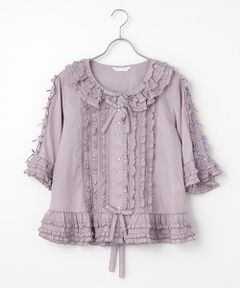 ピンクハウス　チュニック　ブラウス　刺繍　ハシゴレース　生成り色 生成花図鑑刺繍チュニックブラウス - ピンクハウス通販