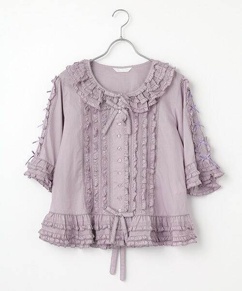 PINK HOUSE/ピンクハウス ローンフリルブラウス ラベンダー F PINK HOUSE/ピンクハウス ローンフリルブラウス ラベンダー F