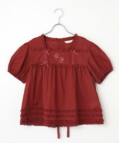 ピンクハウスブラウス♡シフォンフリル 半袖ブラウス♡未使用♡完売品 セール】 フリル使いオーバーブラウス （シャツ・ブラウス