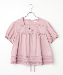 レア！ピンクハウス カネコイサオ フリル付き 水色半袖トップス kotohayokozawa×PINK HOUSE DENIM JUMPER SKIRT （ロング
