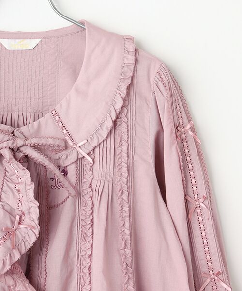 PINK HOUSE / ピンクハウス シャツ・ブラウス | ロゴ刺繍オーバーブラウス | 詳細4