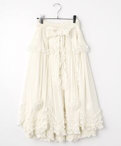 PINK HOUSE / ピンクハウス ロング・マキシ丈スカート | フロッキードットチュール使いスカート