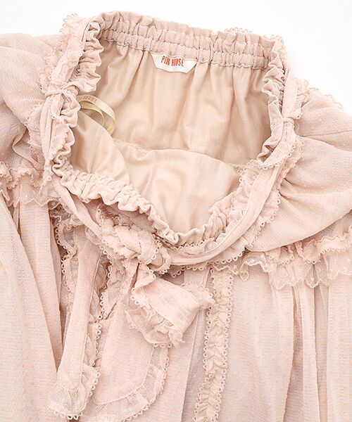 F457 used pinkhouse フリル フード ジャケット トップス PINK HOUSE #anc ピンクハウス PINKHOUSE コート 紺 ロング