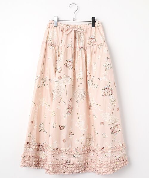 PINK HOUSE / ピンクハウス ロング・マキシ丈スカート | パラソルプリントスカート（ピンク）