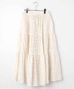 週末お値下げ価格⭐︎ピンクハウスいちごステッチレース水玉ロングスカート セール】 いちごステッチレース使い水玉ロータリープリント
