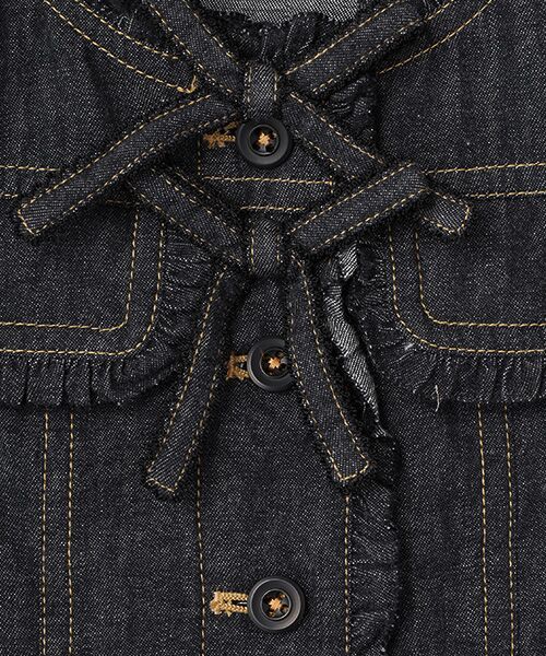 PINK HOUSE / ピンクハウス ベスト | フリル使いデニムベスト | 詳細1