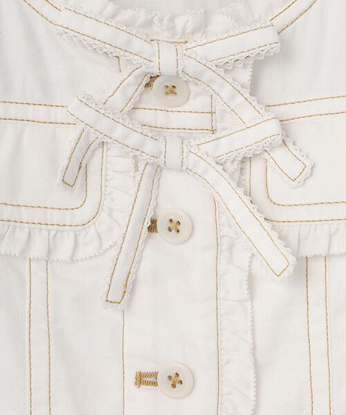 PINK HOUSE / ピンクハウス ベスト | フリル使いデニムベスト | 詳細2