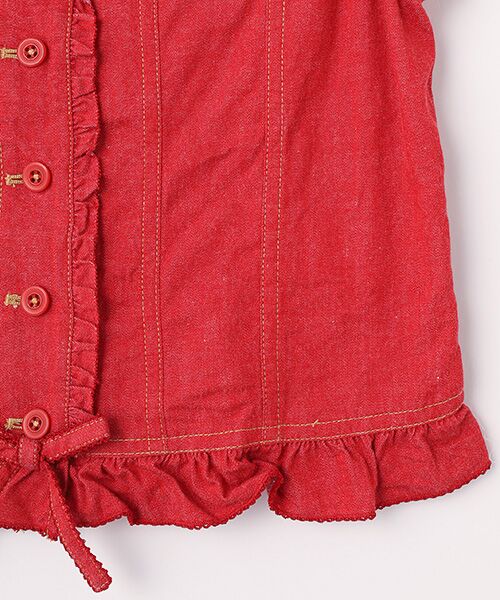 PINK HOUSE / ピンクハウス ベスト | フリル使いデニムベスト | 詳細5