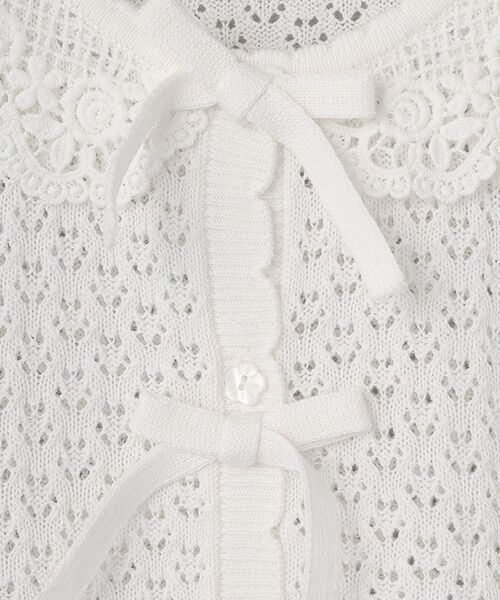 PINK HOUSE / ピンクハウス カーディガン・ボレロ | コットンレース使い透かしニットカーディガン | 詳細2