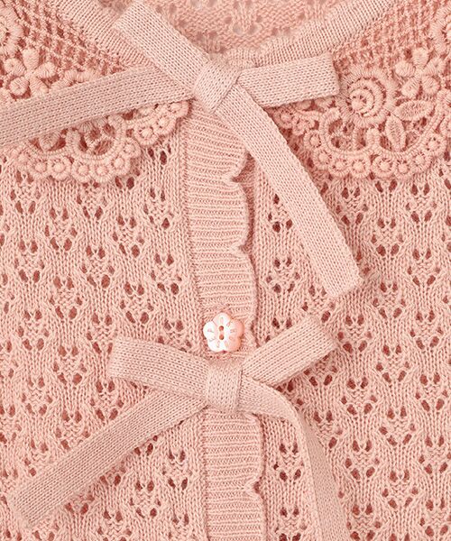 PINK HOUSE / ピンクハウス カーディガン・ボレロ | コットンレース使い透かしニットカーディガン | 詳細2
