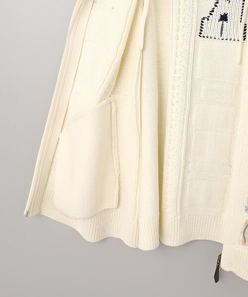 PINK HOUSE / ピンクハウス ベスト | ネームワッペンいっぱいフード付きニットベスト | 詳細4