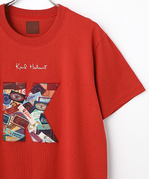 セール】 ランダムロゴプリント前後バイカラーTシャツ （Tシャツ