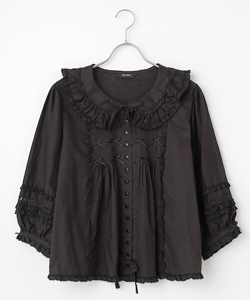 フランス製レース使いローンブラウス （シャツ・ブラウス）｜PINK