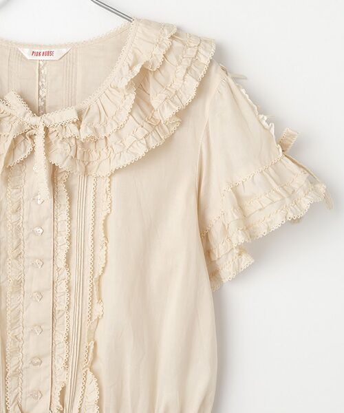 PINK HOUSE / ピンクハウス シャツ・ブラウス | フランス製レース使いローンオーバーブラウス | 詳細4