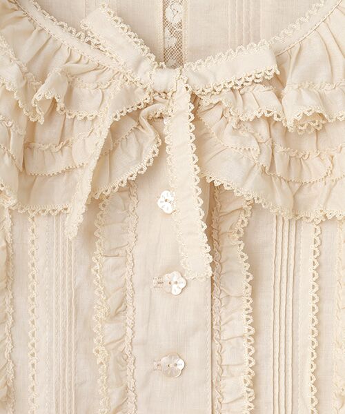 PINK HOUSE / ピンクハウス シャツ・ブラウス | フランス製レース使いローンオーバーブラウス | 詳細6