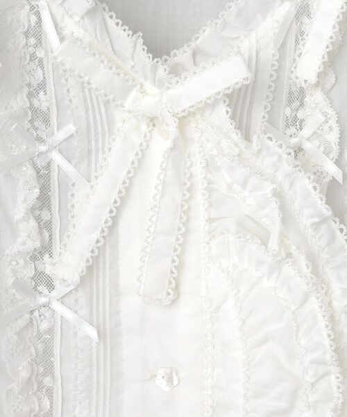 PINK HOUSE / ピンクハウス ベスト | ●フランス製レース使いローンベスト | 詳細2