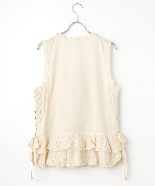 PINK HOUSE / ピンクハウス ベスト | ●フランス製レース使いローンベスト | 詳細3