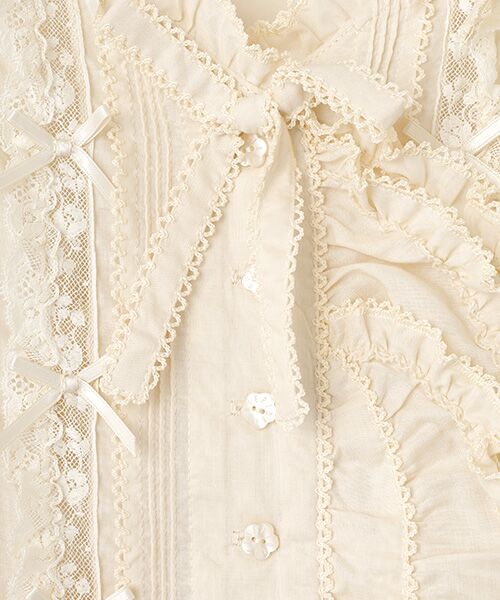 PINK HOUSE / ピンクハウス ベスト | ●フランス製レース使いローンベスト | 詳細6