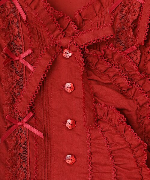 PINK HOUSE / ピンクハウス ベスト | ●フランス製レース使いローンベスト | 詳細7