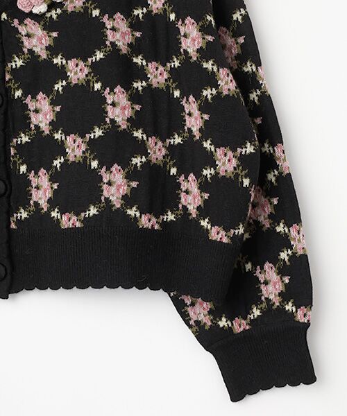 PINK HOUSE / ピンクハウス カーディガン・ボレロ | ローズモチーフ使いジャガードニットカーディガン | 詳細3