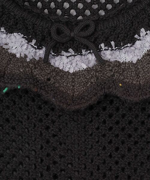 PINK HOUSE / ピンクハウス ベスト | 配色フリル使い透かしニット | 詳細4