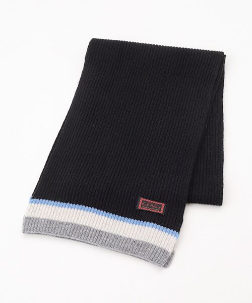 PINK HOUSE / ピンクハウス マフラー・ショール・スヌード・ストール | ライン入りマフラー（クロ）