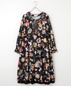 ピンクハウス ワンピース⭐️ 野ばらとチェリープリントパッチワークワンピース｜ピンクハウス