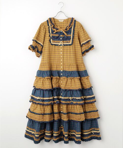 オリジナルコードチェックワンピース （ロング・マキシ丈