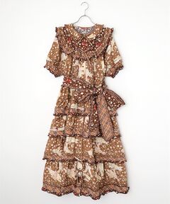 最終価格❗ピンクハウス❤️いちご柄ミディ丈ワンピース超美品 美品ピンクハウスいちごがいっぱいワンピース