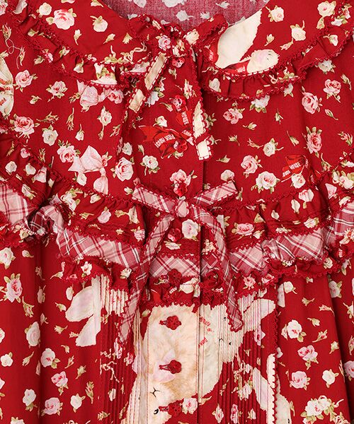 PINK HOUSE / ピンクハウス ロング・マキシ丈ワンピース | バラ園うさぎヨークワンピース | 詳細1