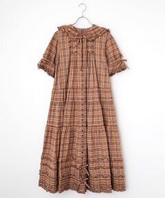 ピンクハウス♡ロング♡ワンピース♡半袖♡チェック PINK HOUSE 半袖ロングワンピース 赤と白のチェック レディース