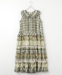 鳩サブレ ピンクハウス　チュニックワンピース　ティアード　フリル　グレー PINK HOUSE ピンクハウス ティアード レース フリル ワンピース