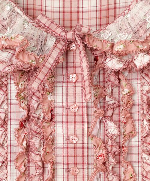 PINK HOUSE / ピンクハウス ロング・マキシ丈ワンピース | ローズレース使いパッチワークワンピース | 詳細1