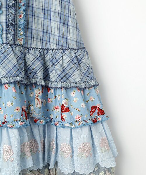 PINK HOUSE / ピンクハウス ロング・マキシ丈ワンピース | ローズレース使いパッチワークワンピース | 詳細4