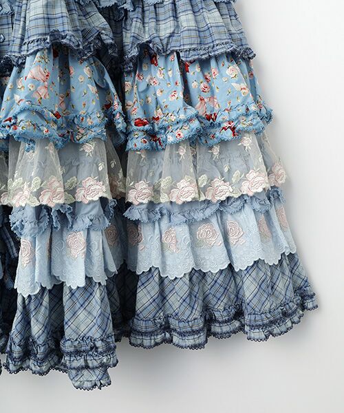 PINK HOUSE / ピンクハウス ロング・マキシ丈ワンピース | ローズレース使いパッチワークワンピース | 詳細5