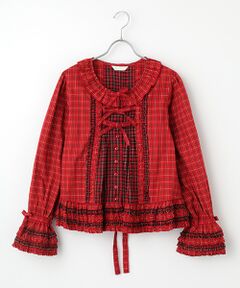 【超美品】ピコフリルたっぷり クロスステッチ ブラウス【PINK HOUSE】 ミラーキャットフリルブラウス｜ピンクハウスオフィシャル