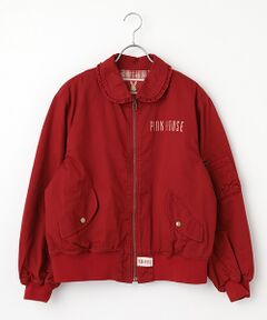 【美品】ピンクハウス　ブルゾン　花柄　ギンガムチェック　赤　ジャケット 美品】ピンクハウス ブルゾン 花柄 ギンガムチェック 赤