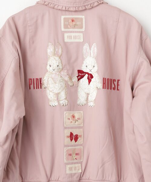 バラ園うさぎ刺繍ブルゾン （ブルゾン）｜PINK HOUSE / ピンク