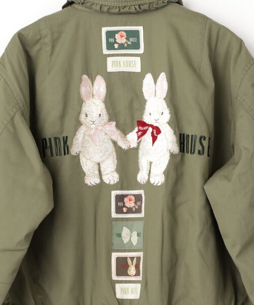 バラ園うさぎ刺繍ブルゾン （ブルゾン）｜PINK HOUSE / ピンク