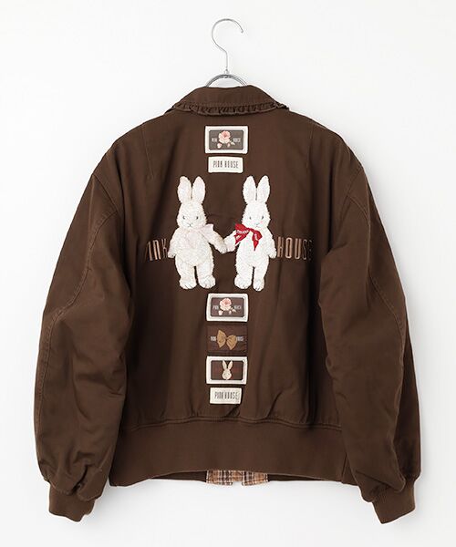 PINK HOUSE / ピンクハウス ブルゾン | ●バラ園うさぎ刺繍ブルゾン | 詳細13